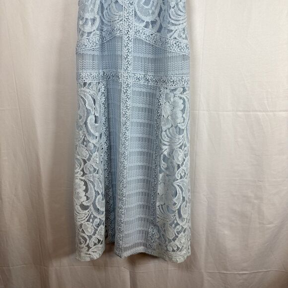 Gianni Bini Light Blue Lace Slip Dress Size 10 Preowned - Picture 3 of 8